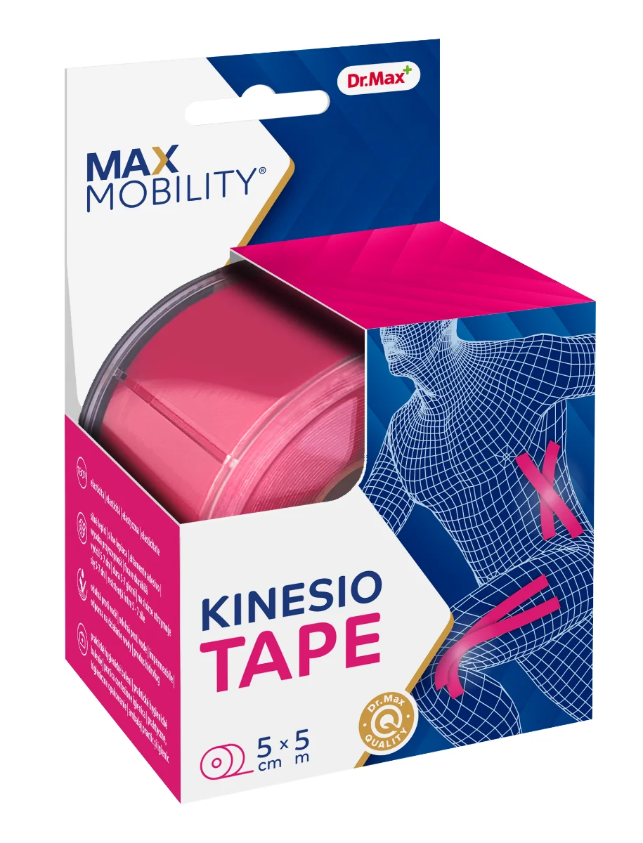 Dr. Max Banda Kinesio Roz 5cm x 5cm, 1 bucata