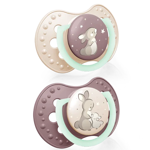 Set suzete din silicon pentru +18 luni Dynamic Night&Day 22/916GIRL, 2 bucati, LOVI