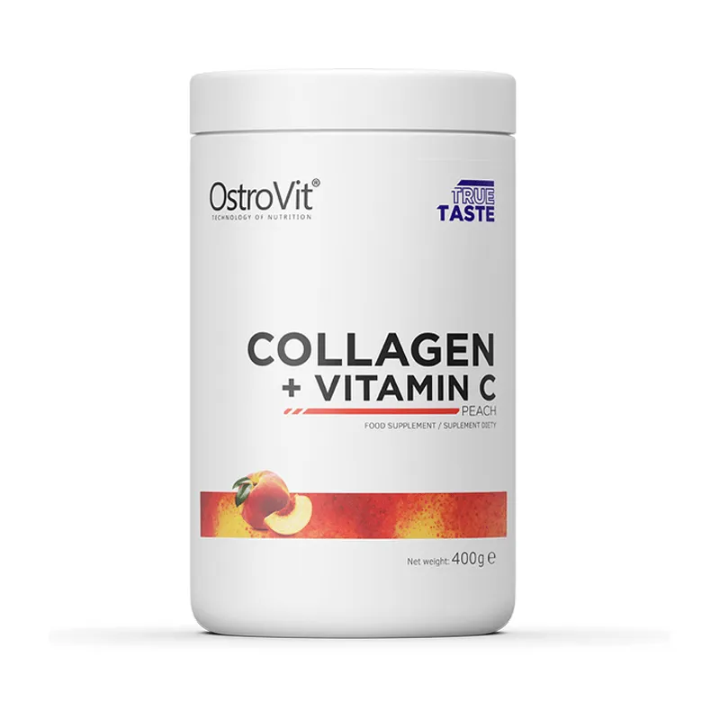 Supliment alimentar Colagen + Vitamina C cu aroma de piersici, 400g, OstroVit