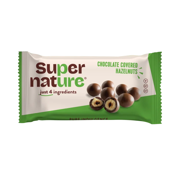 Alune de padure invelite in ciocolata Bio, 40g, Super Nature