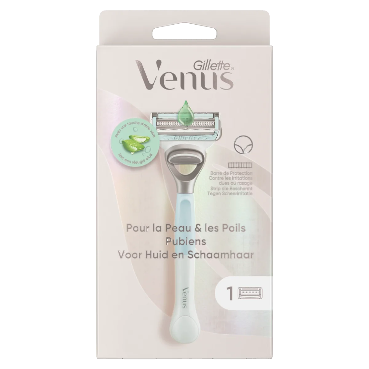 Set aparat de ras pentru zona intima + rezerva Venus Satin Care, 1 bucata, Gillette
