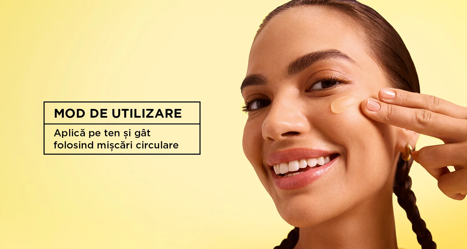 Mod de utilizare crema Garnier: aplicati pe ten si gat folosind miscari circulare. Mod de utilizare crema Garnier: aplicati pe ten si gat folosind miscari circulare.