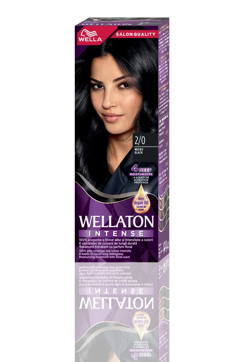 Vopsea de par permanenta Negru 2.0 Wellaton, 110ml, Wella