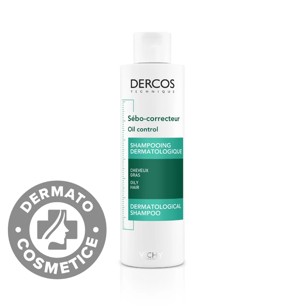 Sampon sebocorector pentru par gras Dercos, 200ml, Vichy | Dr. Max Farmacie