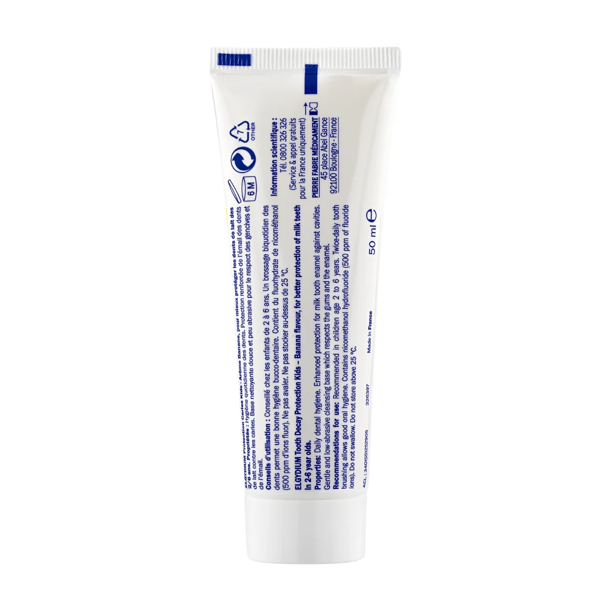 Pasta de dinti pentru copii cu aroma de banane, 50 ml, Elgydium