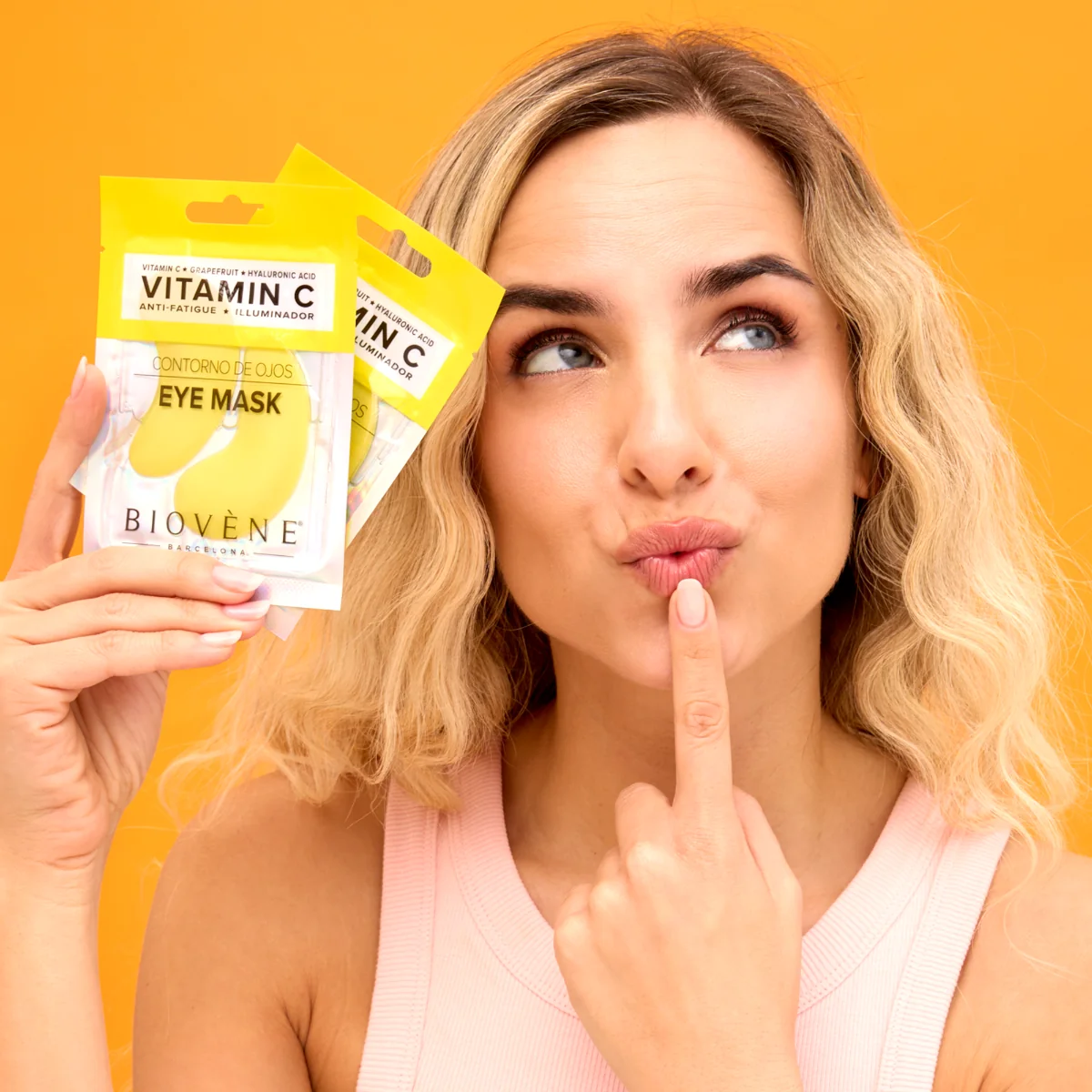 Plasturi zona ochilor cu grapefruit si acid hialuronic Vit C, 2 bucati, Biovene