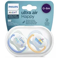Set suzete Ultra Air pentru 0-6 luni, 2 bucati, Philips Avent