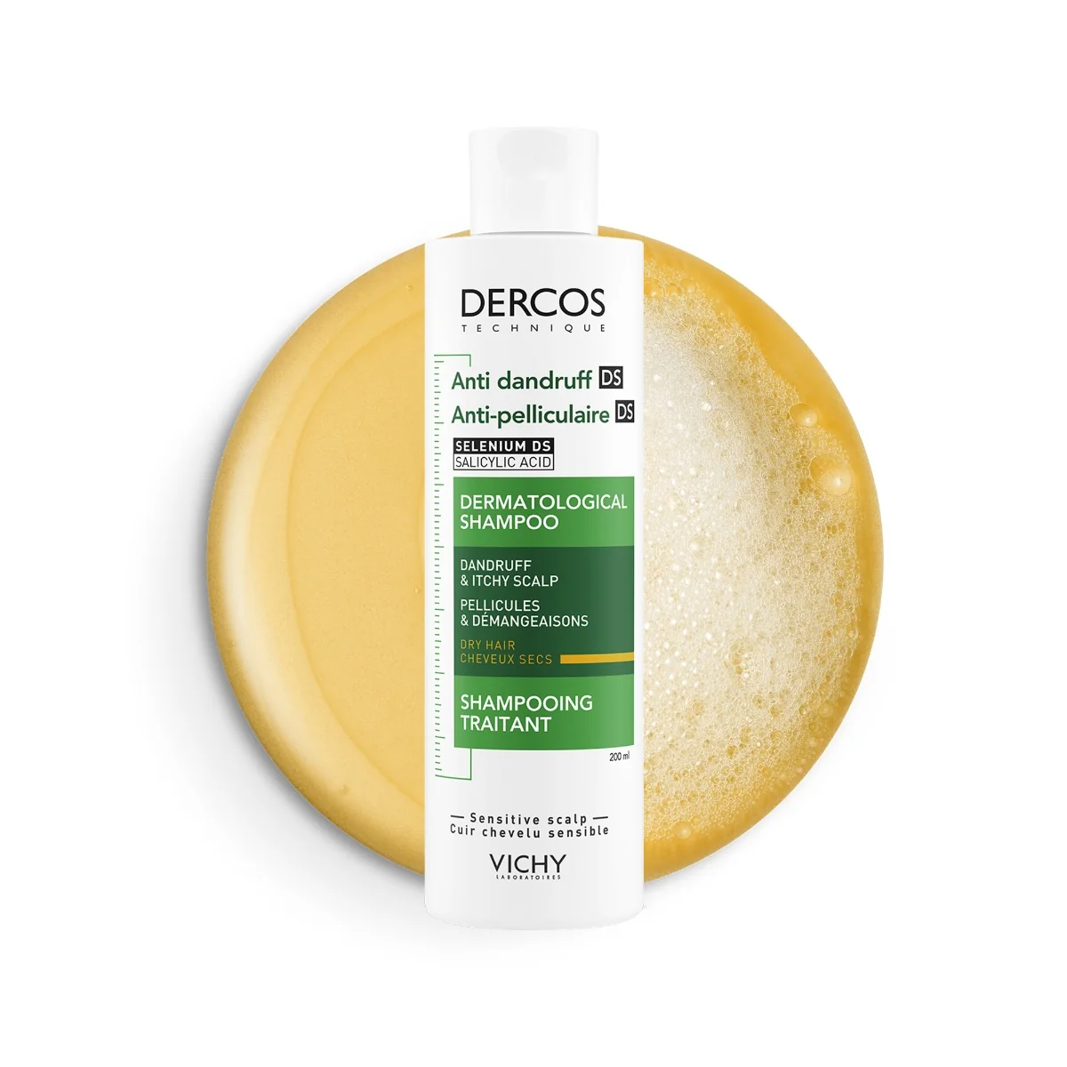 Sampon anti-matreata pentru par uscat Dercos, 200ml, Vichy