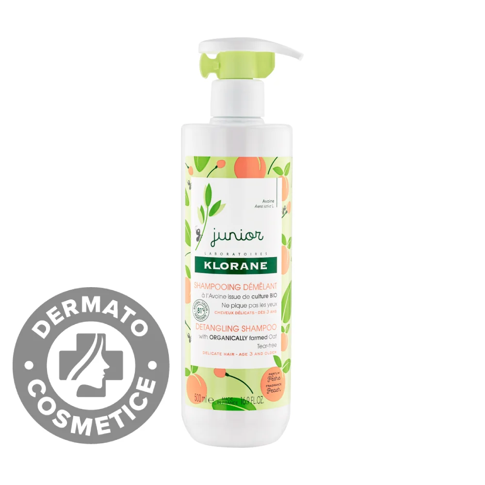 Sampon cu aroma de piersica, 500 ml, Klorane Junior