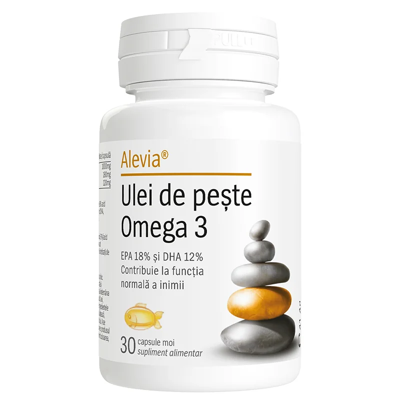 Ulei de peste Omega 3, 30 capsule, Alevia