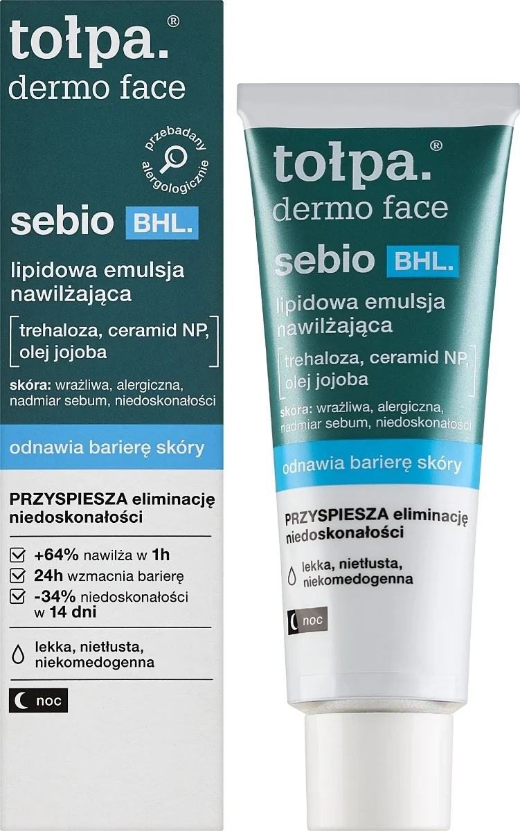 Crema-gel hidratanta pentru refacerea barierei pielii Dermo Face Sebio BHL, 40ml, Tołpa