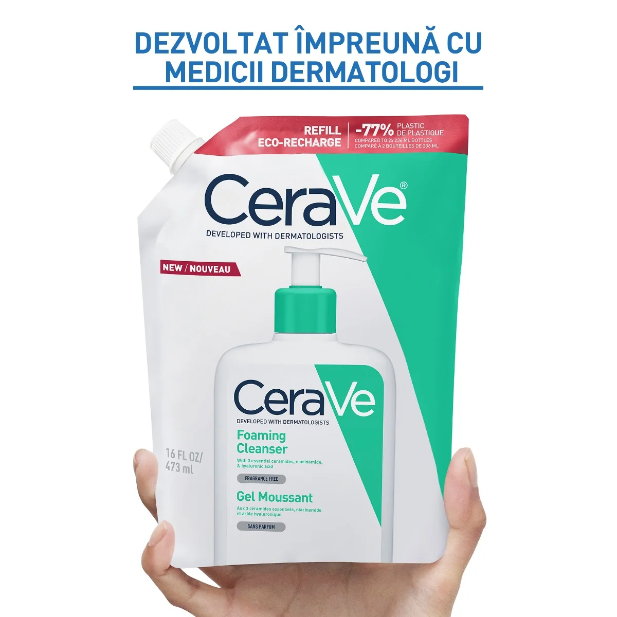 Rezerva Gel de curatare spumant piele normal-grasa, 473ml, CeraVe