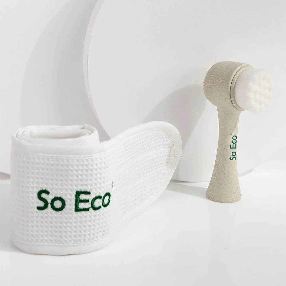 Set ecologic Perie pentru curatare faciala 1 bucata + Bentita de par 1 bucata, So Eco