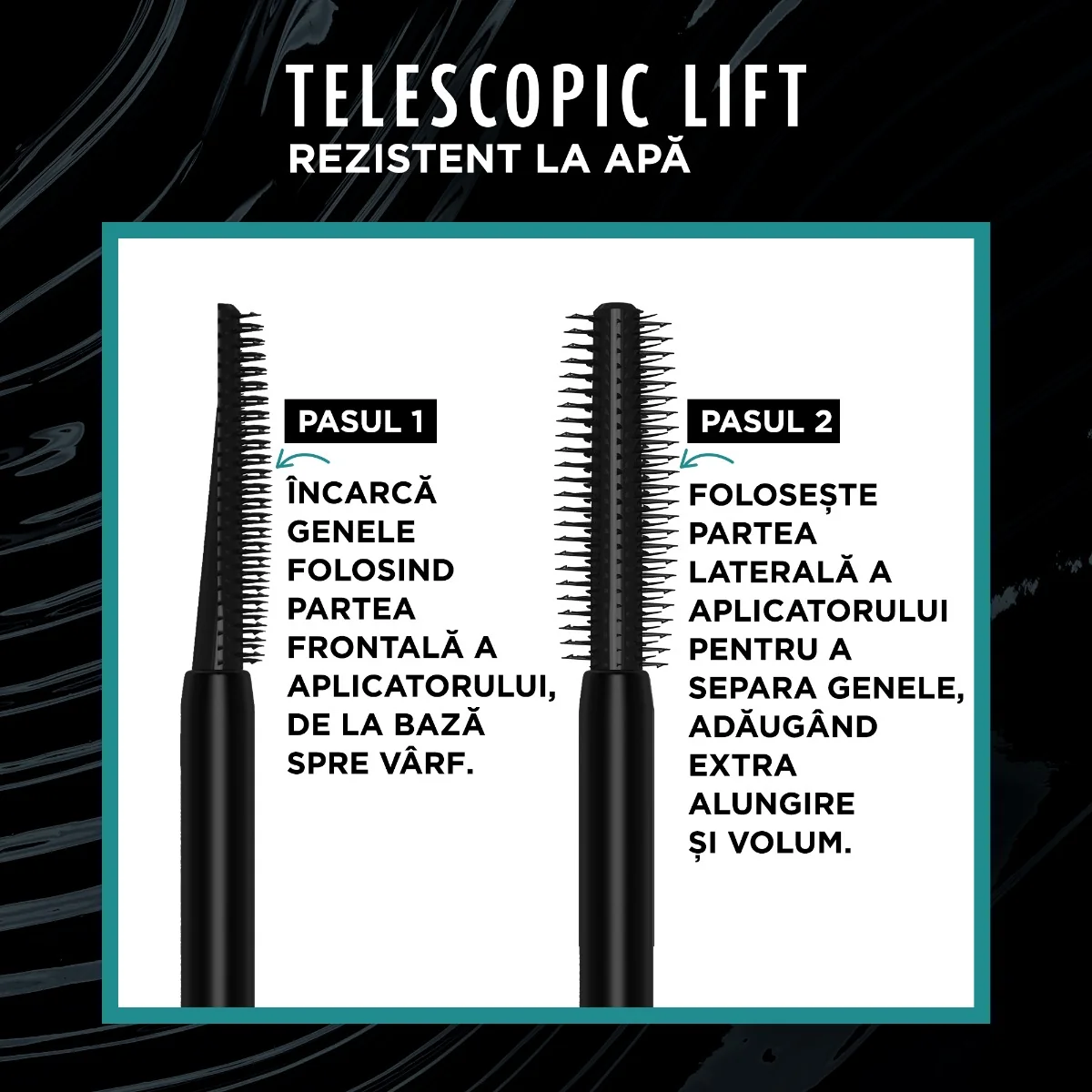 Mascara Telescopic Lift Waterproof, 9.9ml, L'Oreal Paris