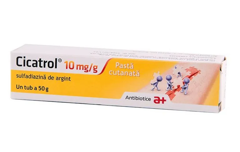 Crema cutanata Cicatrol 10mg, 50 g, Antibiotice