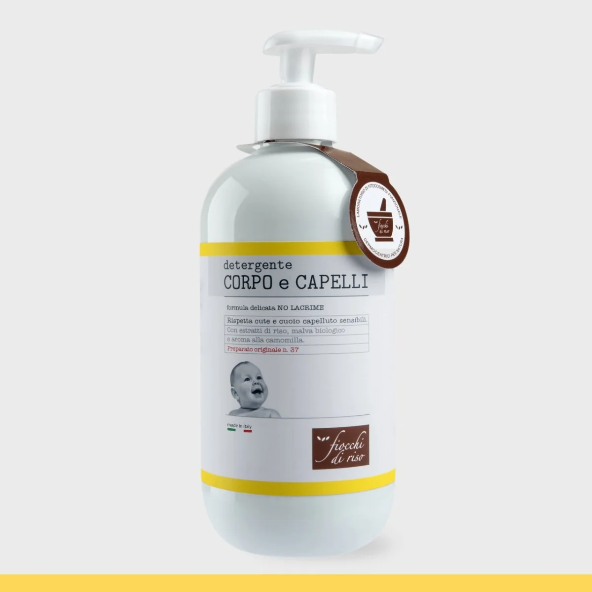 Gel de curatare pentru corp si par cu extract de musetel 0 luni+, 400ml, Fiocchi di Riso