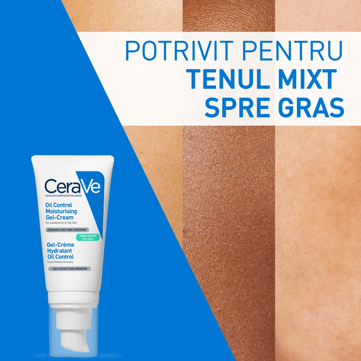Gel-crema cu efect hidratant pentru ten mixt spre gras Oil-Control, 52ml, CeraVe