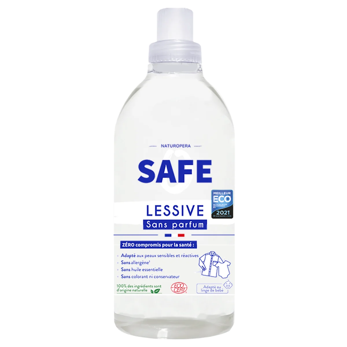 Detergent bio pentru rufe fara parfum sau alergeni, 1l, Safe