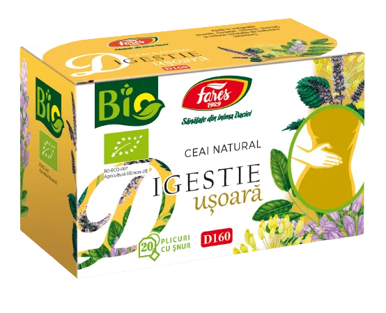 Ceai bio Digestie Usoara, 20 plicuri, Fares