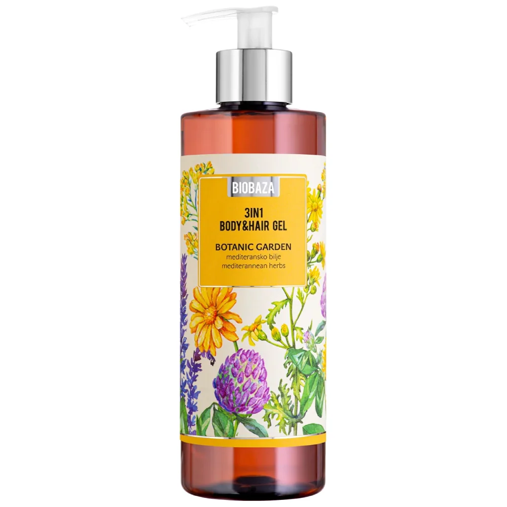 Sampon & gel de dus cu extract de iasomie si plante mediteraneene Botanic Garden, 400ml, Biobaza