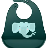 Bavetica din silicon cu buzunar cu model de elefant, 1 bucata, Coccorito
