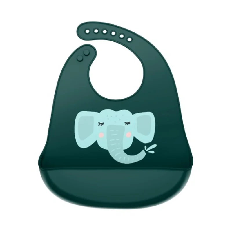 Bavetica din silicon cu buzunar cu model de elefant, 1 bucata, Coccorito