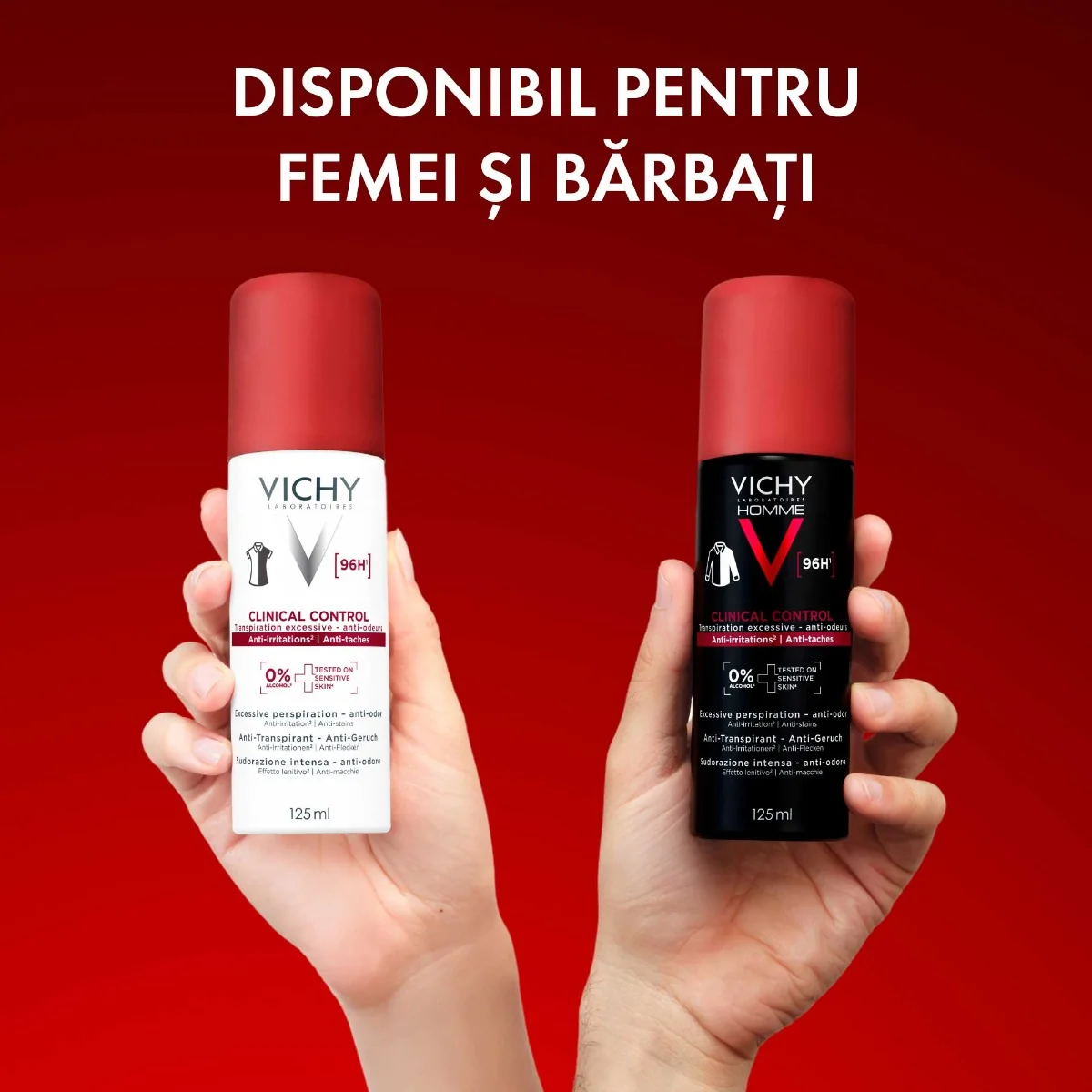 Antiperspirant impotriva mirosurilor neplacute 96H Clinical Control, 125ml, Vichy