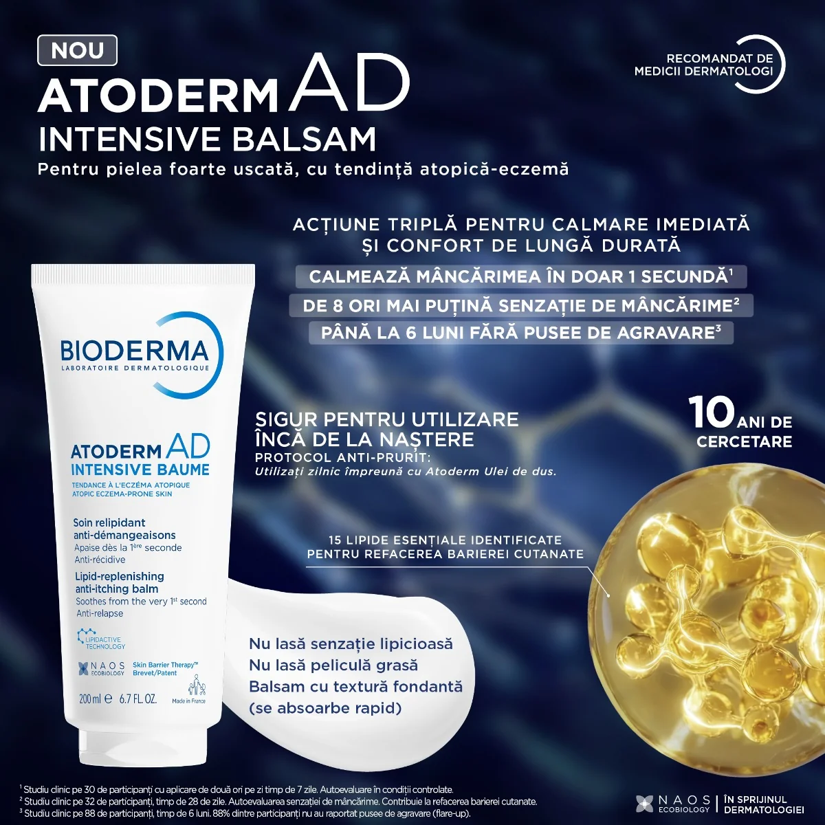 Balsam anti-mancarime pentru fata si corp Atoderm AD Intensive, 200ml, Bioderma