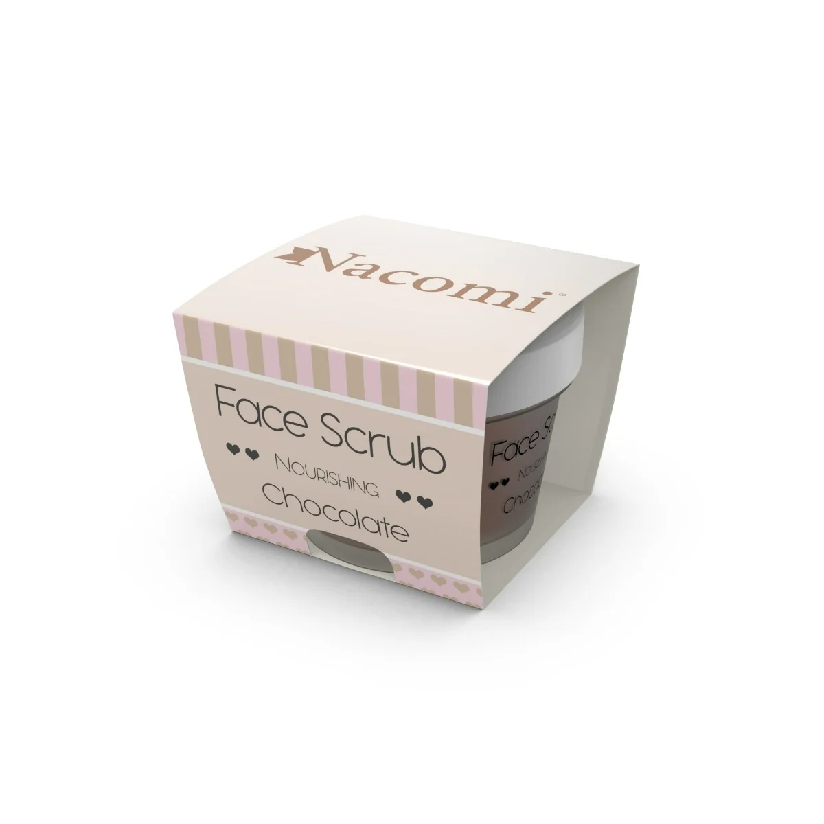 Scrub hidratant pentru fata si buze cu ciocolata, 80g, Nacomi