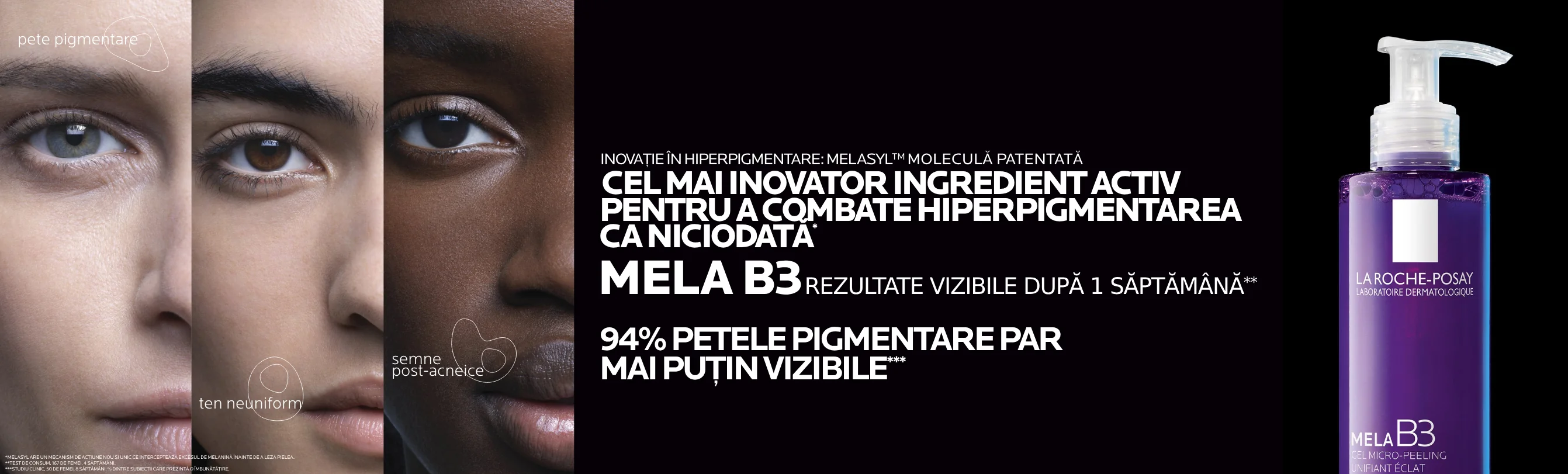 Gel Micro-exfoliant Anti-pete Pigmentare formulat cu Melasyl Mela B3, 200ml, La Roche-Posay - ingrediente inovatoare
