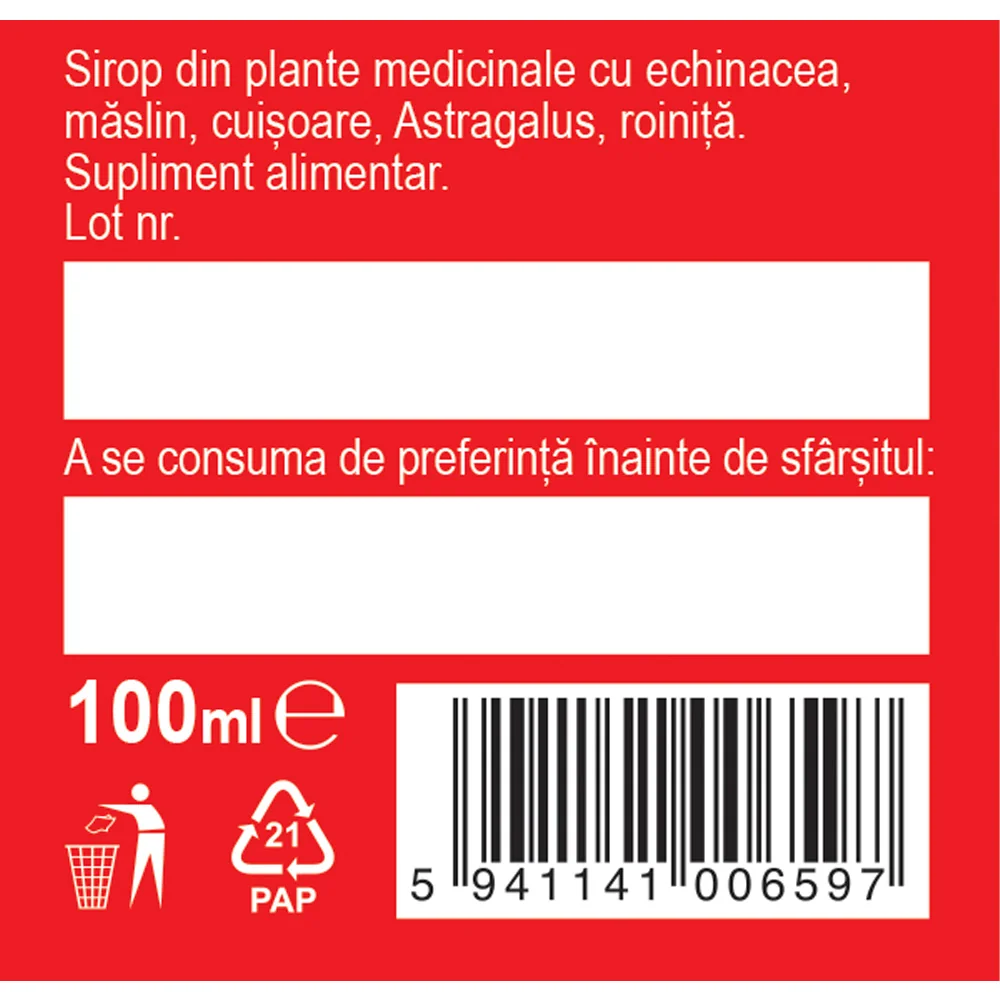 Sirop Biosept sirop A13 plante medicinale cu miere si propolis, 100 ml, Fares