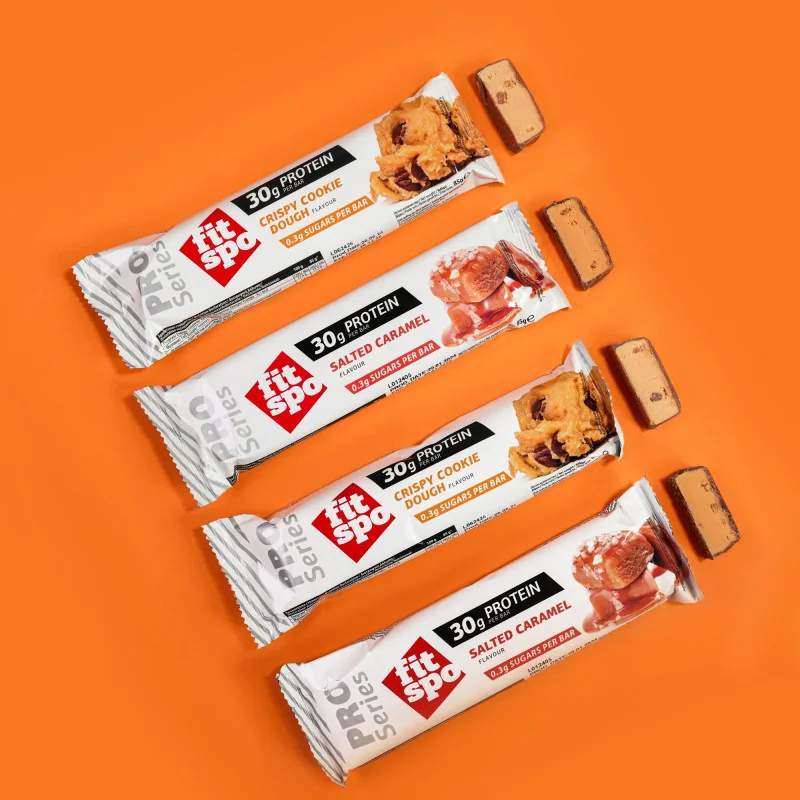 Baton proteic cu caramel sarat Pro, 85g, FitSpo