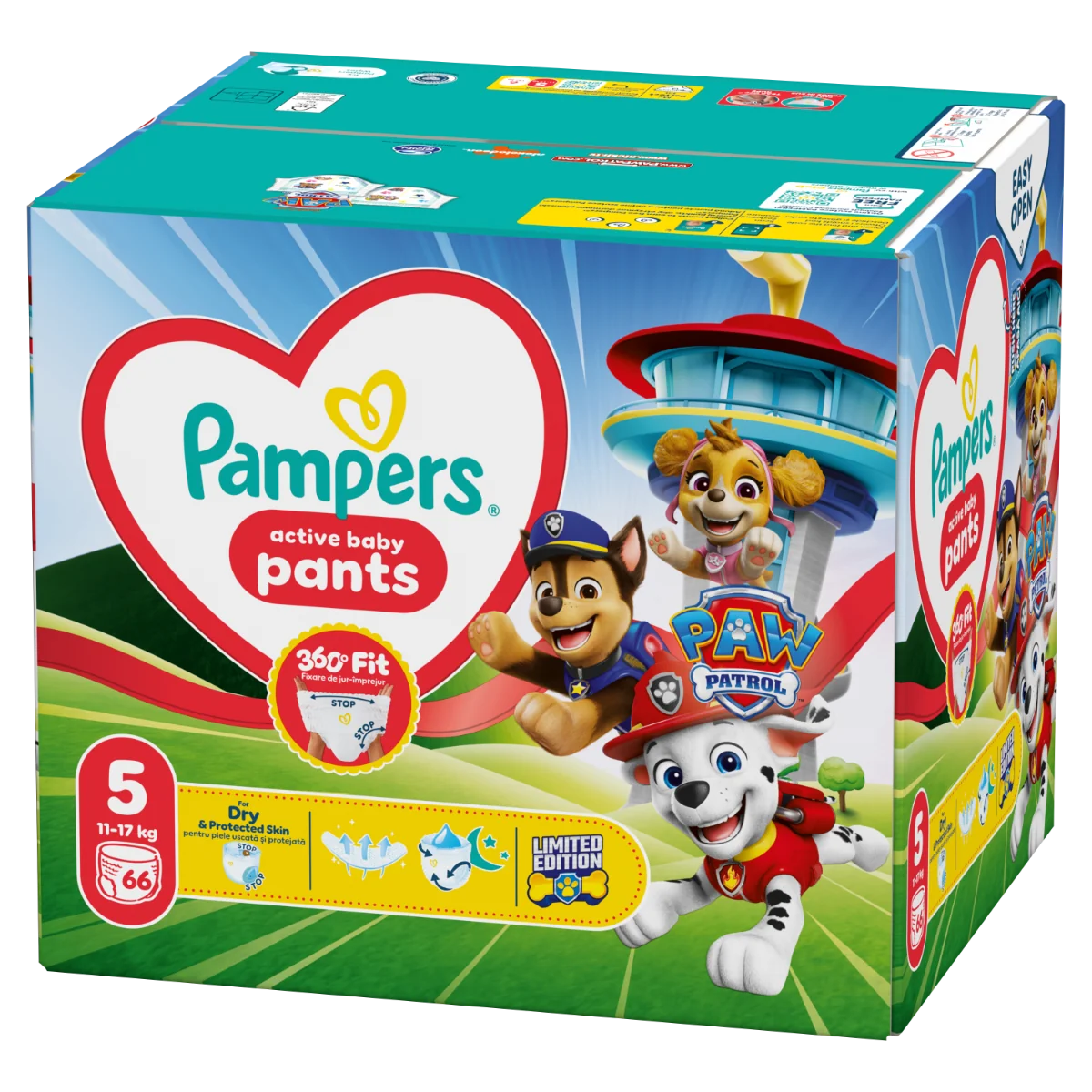 Scutece Pants Patrula Catelusilor Nr.5 pentru 12 - 17 kg, 66 bucati, Pampers