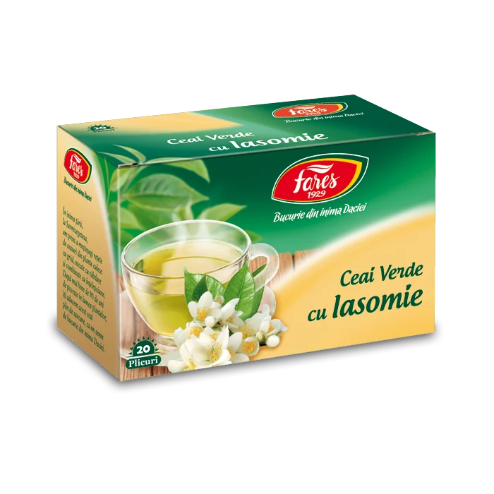 Ceai verde cu iasomie, 20 plicuri, Fares