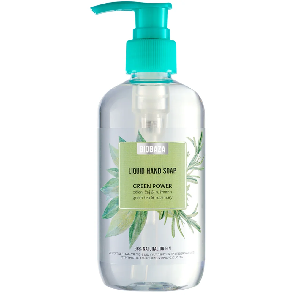 Sapun lichid natural cu rozmarin si aloe vera Green Power, 250ml, Biobaza