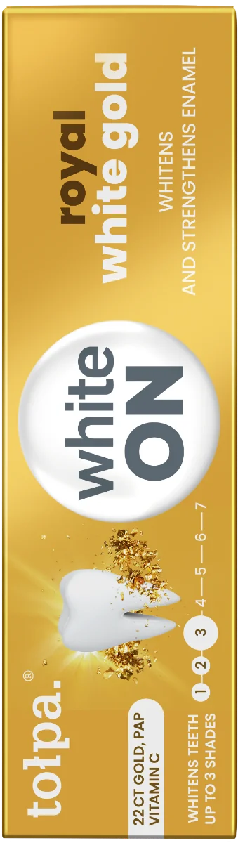 Pasta de dinti White On Royal White Gold, 75ml, Tolpa