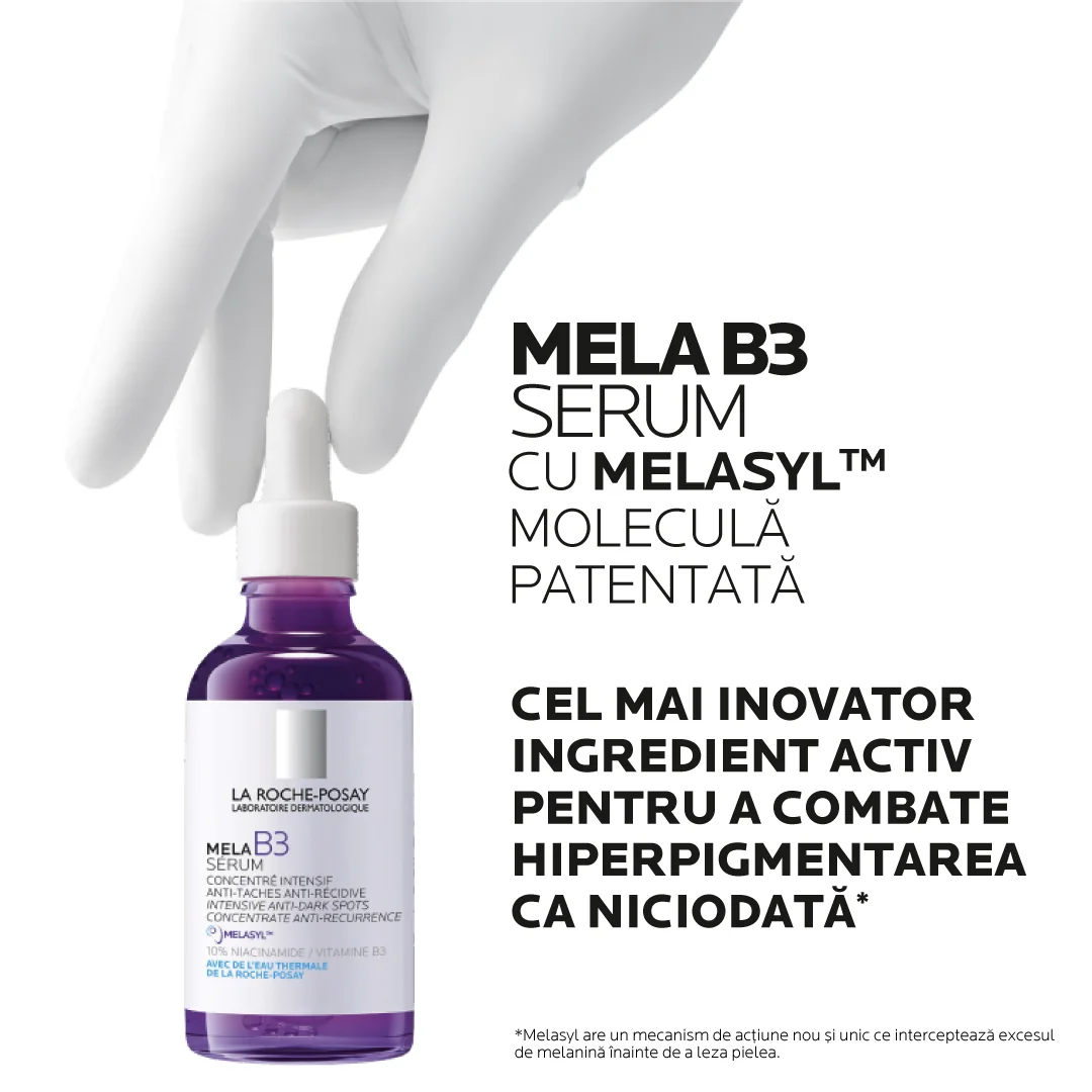 Ser concentrat intensiv pentru corectare pete pigmentare cu efect anti-recurenta pentru orice tip de ten Mela B3, 50ml, La Roche-Posay