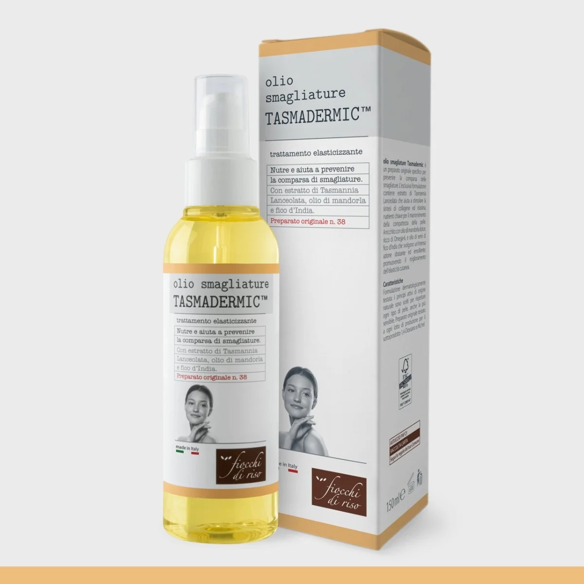 Ulei pentru elasticitatea pielii Tasmadermic, 150ml, Fiocchi di Riso