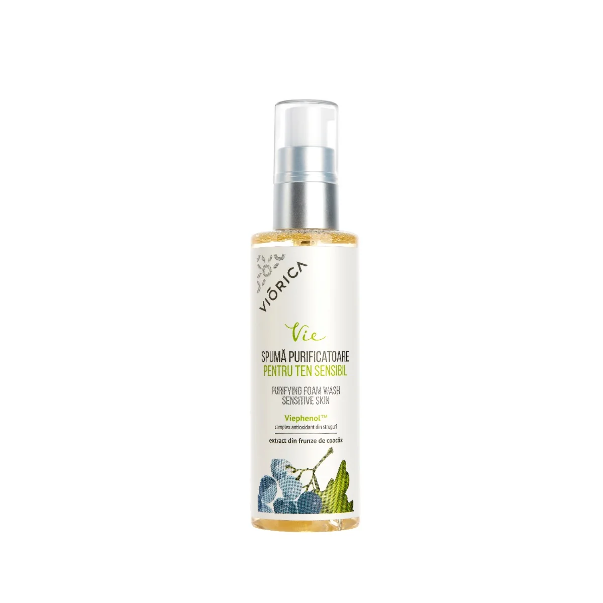Spuma purificatoare pentru ten sensibil Vie, 200ml, Viorica