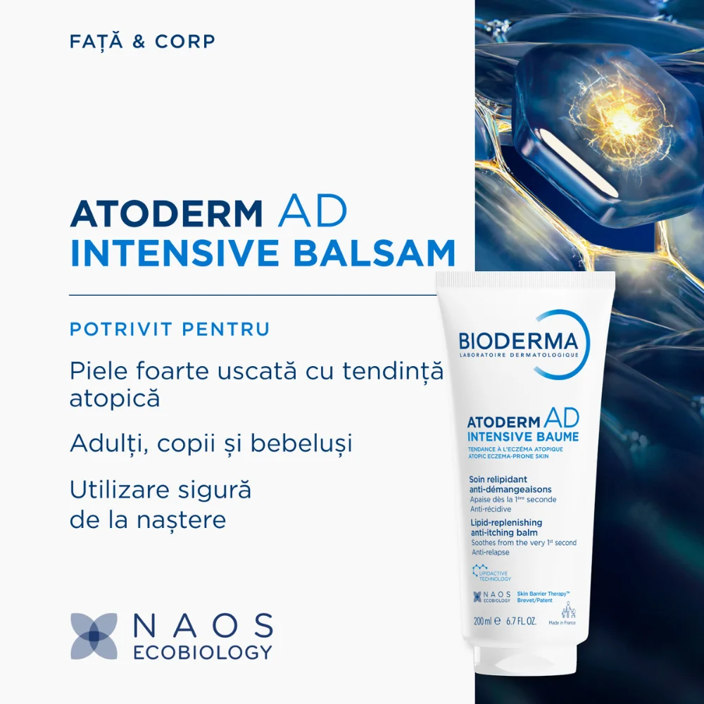 Balsam anti-mancarime pentru fata si corp Atoderm AD Intensive, 200ml, Bioderma