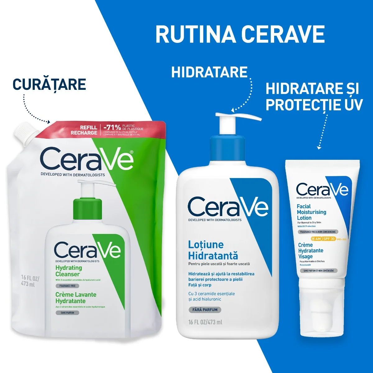 Rezerva Gel de spalare hidratant pentru piele normal-uscata, 473ml, CeraVe