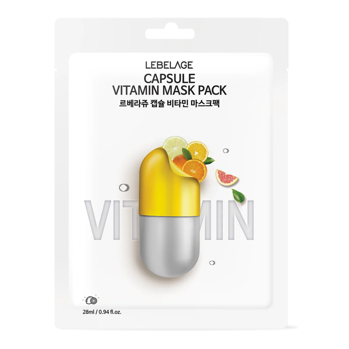 Masca pentru fata cu vitamine Capsule Vitamin Tree Fruit, 28ml, Lebelage