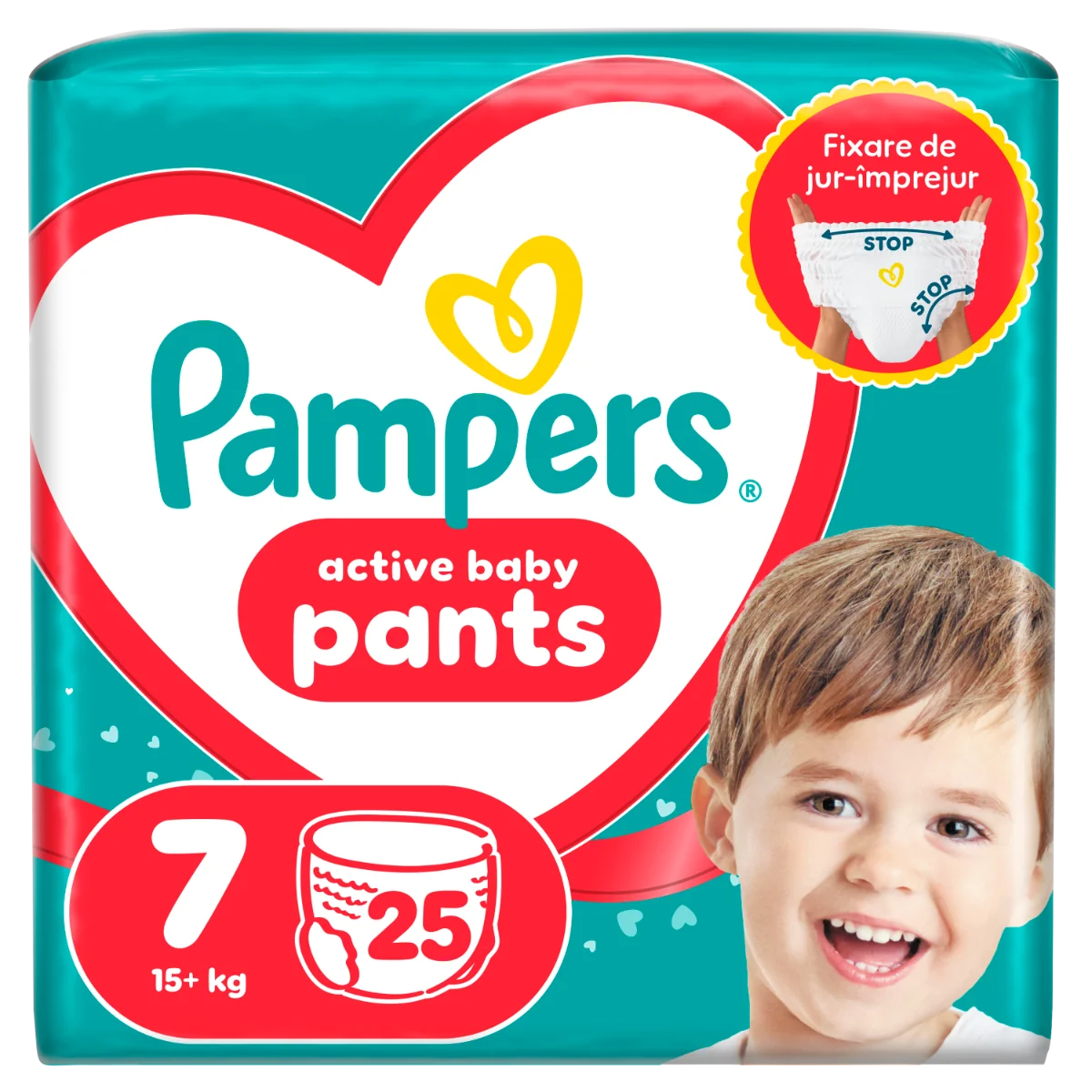 Scutece chilotel Pants Marimea 7 pentru 17+ kg, 25 bucati, Pampers
