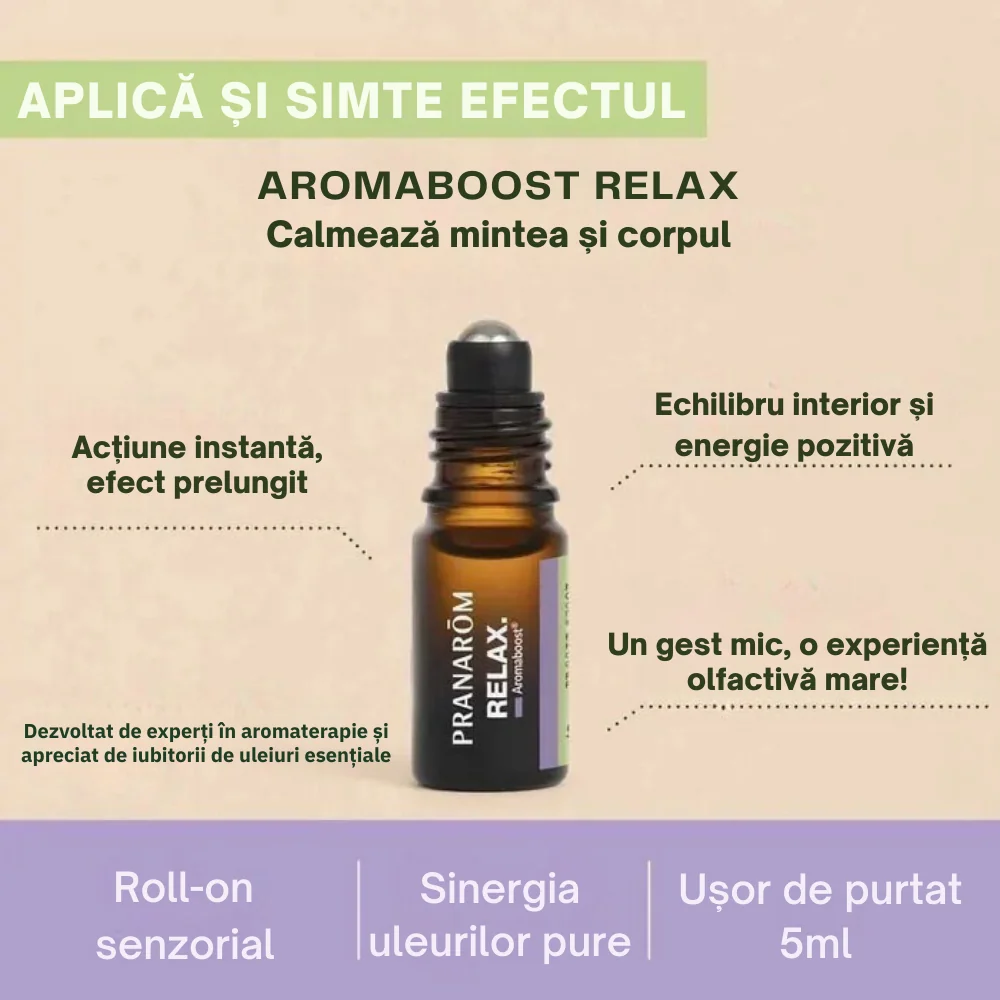 Roll-on cu uleiuri esentiale Relax Bio, 5ml, Pranarom