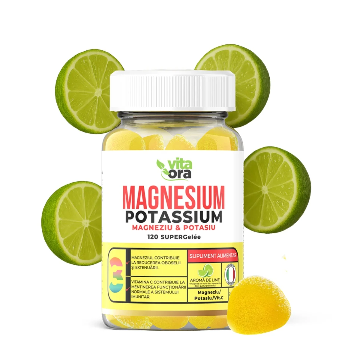 Magnesium Potassium, 120 jeleuri, Vita Ora