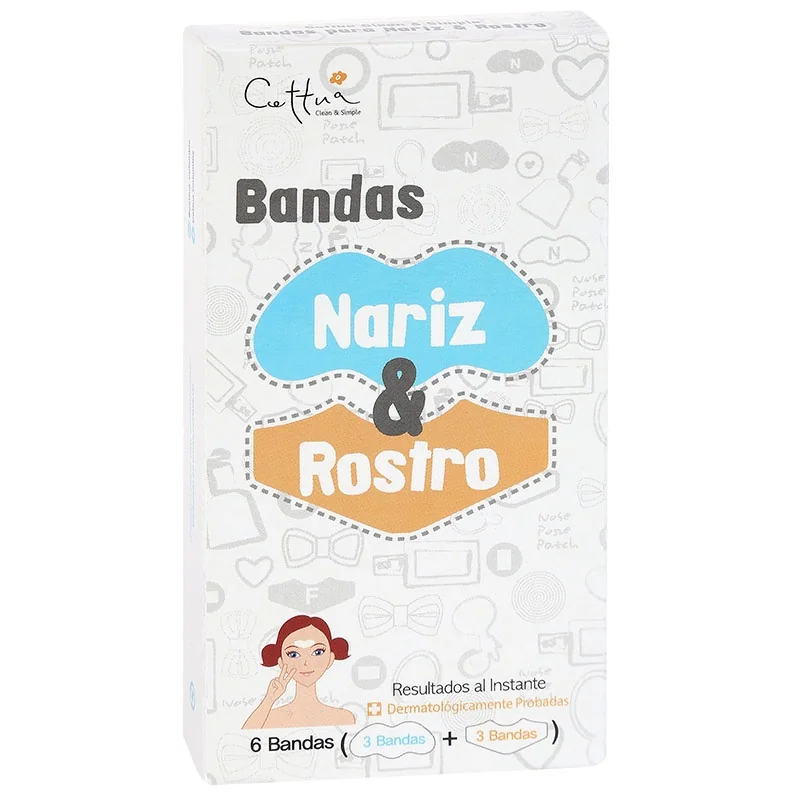 Benzi exfoliante anti puncte negre pentru zona nasului si zona T, 12 bucati, Cettua