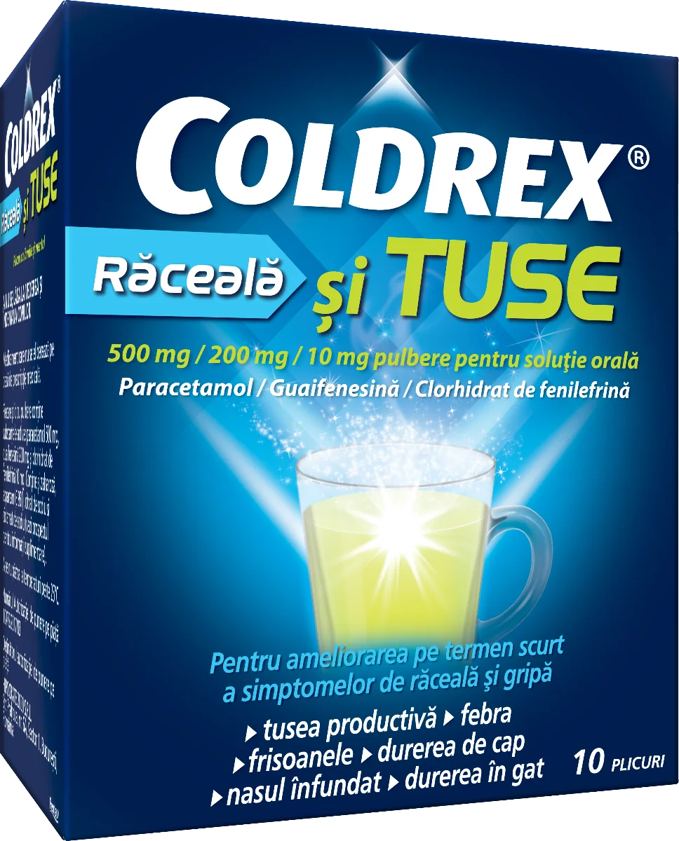 Coldrex raceala si tuse, 10 plicuri, Perrigo