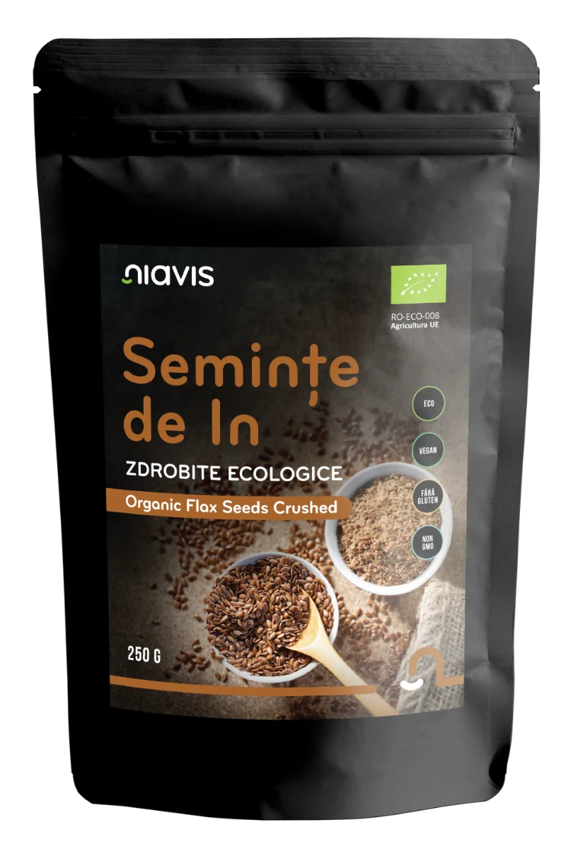 Seminte de in zdrobite ecologice, 250g, Niavis