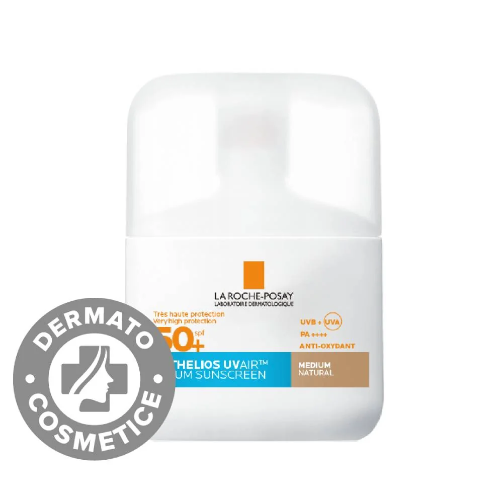 Serum de fata cu protectie solara SPF 50+ Nuanta Medium Natural Anthelios UVAir, 50ml, La Roche-Posay