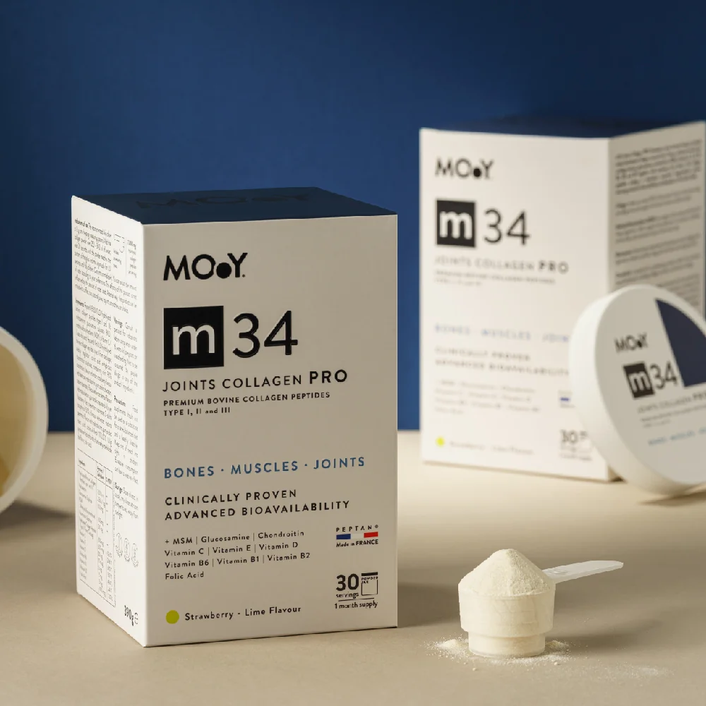 Colagen bovin pentru articulatii cu aroma de capsuni-lime M34, 390g, Molecules of Youth 